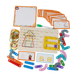 Maxbell Montessori Wooden Geoboard with Pattern Cards and Rubber Bands for Baby Kids