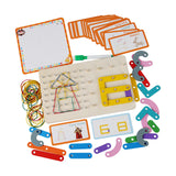 Maxbell Montessori Wooden Geoboard with Pattern Cards and Rubber Bands for Baby Kids