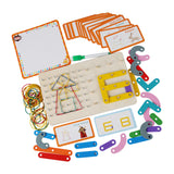 Maxbell Montessori Wooden Geoboard with Pattern Cards and Rubber Bands for Baby Kids
