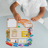 Maxbell Montessori Wooden Geoboard with Pattern Cards and Rubber Bands for Baby Kids