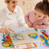 Maxbell Montessori Wooden Geoboard with Pattern Cards and Rubber Bands for Baby Kids