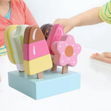 Wood Ice Cream Toy Wooden Toy Role Play Pretend Toy for Girls Boys Preschool