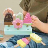 Wood Ice Cream Toy Wooden Toy Role Play Pretend Toy for Girls Boys Preschool