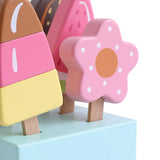 Wood Ice Cream Toy Wooden Toy Role Play Pretend Toy for Girls Boys Preschool