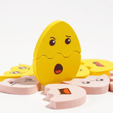 Maxbell Expressions Eggs Puzzles Wooden Matching Expression Puzzle Toy for Preschool