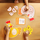Maxbell Expressions Eggs Puzzles Wooden Matching Expression Puzzle Toy for Preschool