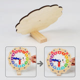 Maxbell Wooden Clock Kids Toy Teaching Clock for Clocks Practice Playroom 3 Year Old