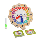 Maxbell Wooden Clock Kids Toy Teaching Clock for Clocks Practice Playroom 3 Year Old