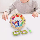 Maxbell Wooden Clock Kids Toy Teaching Clock for Clocks Practice Playroom 3 Year Old