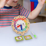 Maxbell Wooden Clock Kids Toy Teaching Clock for Clocks Practice Playroom 3 Year Old
