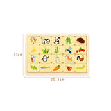 Maxbell Children Wooden Puzzle Matching Toy Teaching Baby Game for Infants Kids Animal