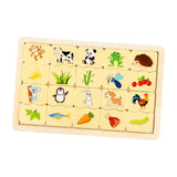 Maxbell Children Wooden Puzzle Matching Toy Teaching Baby Game for Infants Kids Animal