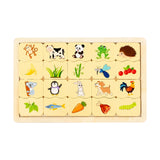Maxbell Children Wooden Puzzle Matching Toy Teaching Baby Game for Infants Kids Animal
