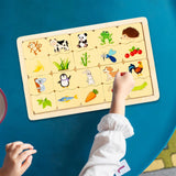 Maxbell Children Wooden Puzzle Matching Toy Teaching Baby Game for Infants Kids Animal