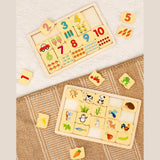 Maxbell Children Wooden Puzzle Matching Toy Teaching Baby Game for Infants Kids Animal