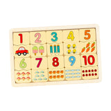 Maxbell Children Wooden Puzzle Matching Toy Teaching Baby Game for Infants Kids Number