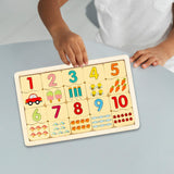 Maxbell Children Wooden Puzzle Matching Toy Teaching Baby Game for Infants Kids Number