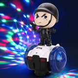 Maxbell Dancing Robot Toy Funny Universal Wheels Musical Active Doll for Babies Kids Black