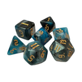 Maxbell 7 Pieces Double Colors Polyhedral Dices D6 D4 D8 D10 (00-90 and 0-9) D12 D20 Blue Black