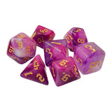 Maxbell 7 Pieces Double Colors Polyhedral Dices D6 D4 D8 D10 (00-90 and 0-9) D12 D20 Violet White