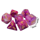 Maxbell 7 Pieces Double Colors Polyhedral Dices D6 D4 D8 D10 (00-90 and 0-9) D12 D20 Violet White
