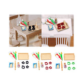 Maxbell 11x Dollhouse Miniature Baking Tools Classic for 1/12 BJD Doll Parts Playset black