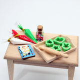 Maxbell 11x Dollhouse Miniature Baking Tools Classic for 1/12 BJD Doll Parts Playset green