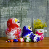 Maxbell 10 Pieces Russian Nesting Doll Hand Painted Stackable for Office Easter Home
