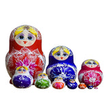 Maxbell 10 Pieces Russian Nesting Doll Hand Painted Stackable for Office Easter Home