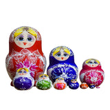 Maxbell 10 Pieces Russian Nesting Doll Hand Painted Stackable for Office Easter Home