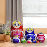Maxbell 10 Pieces Russian Nesting Doll Hand Painted Stackable for Office Easter Home