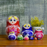 Maxbell 10 Pieces Russian Nesting Doll Hand Painted Stackable for Office Easter Home
