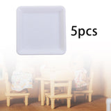 Maxbell 5 Pieces 1:12 Dollhouse Miniature Dish Tray Model Photoprops Dessert Dish