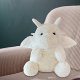 Maxbell Soft Cartoon Flying Dragon Pillow Doll for Home Sofa Bed Holidays Kids White