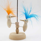 Maxbell Wooden Bird Pole Toy Funny Pecking Bird on A Pole for Teens Kids Boys Girls