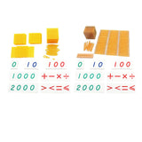 Maxbell Montessori Math Toys Hands on Ability Kids Mathematics Learning for Children Golden