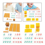 Maxbell Montessori Math Toys Hands on Ability Kids Mathematics Learning for Children Golden