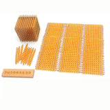 Maxbell Montessori Math Toys Hands on Ability Kids Mathematics Learning for Children Golden