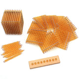 Maxbell Montessori Math Toys Hands on Ability Kids Mathematics Learning for Children Golden