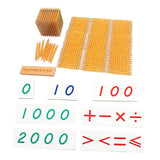 Maxbell Montessori Math Toys Hands on Ability Kids Mathematics Learning for Children Golden