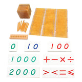 Maxbell Montessori Math Toys Hands on Ability Kids Mathematics Learning for Children Golden