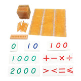Maxbell Montessori Math Toys Hands on Ability Kids Mathematics Learning for Children Golden