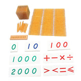 Maxbell Montessori Math Toys Hands on Ability Kids Mathematics Learning for Children Golden