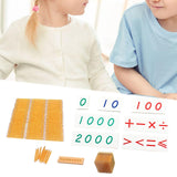 Maxbell Montessori Math Toys Hands on Ability Kids Mathematics Learning for Children Golden