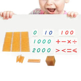 Maxbell Montessori Math Toys Hands on Ability Kids Mathematics Learning for Children Golden