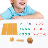Maxbell Montessori Math Toys Hands on Ability Kids Mathematics Learning for Children Golden