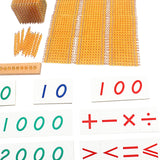 Maxbell Montessori Math Toys Hands on Ability Kids Mathematics Learning for Children Golden