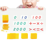 Maxbell Montessori Math Toys Hands on Ability Kids Mathematics Learning for Children Yellow
