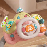 Maxbell Steering Wheel Toy Mini Turn and Learn Driver Baby Boys Girls Birthday Gifts pink