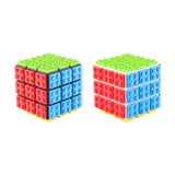 Maxbell Building Brick Blocks 3x3 Speed Cube for Imagination Coordination Creativity black bottom